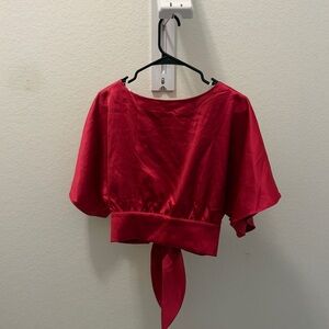 ✨New With Tags✨Hot Pink Tie-Back Blouse